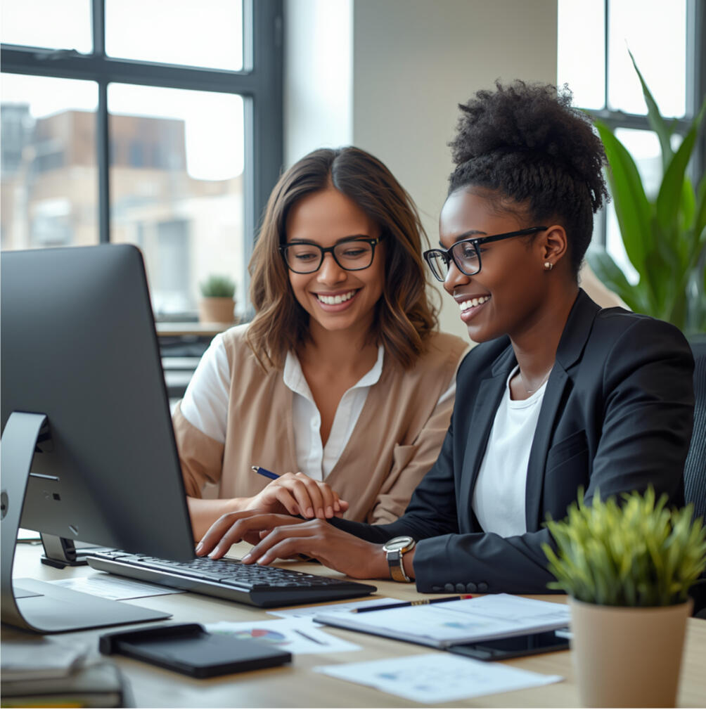 Bookkeeper helping ecommerce business owner content creator getting help with her accounting